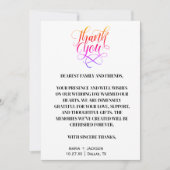 スクリプモダントエレガント白黒結婚の サンキューカード (正面)