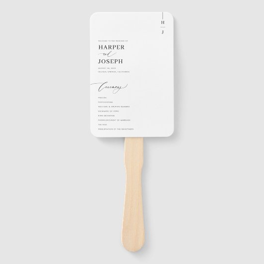 スクリプモダントエレガント結婚式 プログラムファン ハンドファン (正面)