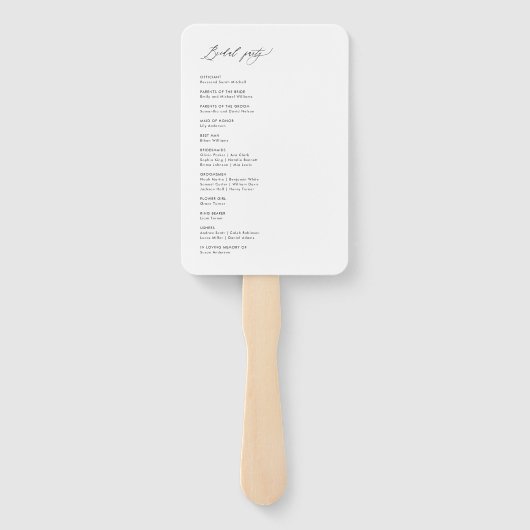 スクリプモダントエレガント結婚式 プログラムファン ハンドファン (裏面)