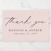 スクリプモダントエレガント赤面結婚の感謝 スパークリングワインラベル (シングルラベル)