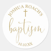 スクリプモダントエレガント金ゴールド洗礼 ラウンドシール (正面)