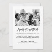 スクリプモダントエレガント2写真の葬儀/メモリアル サンキューカード (裏面)