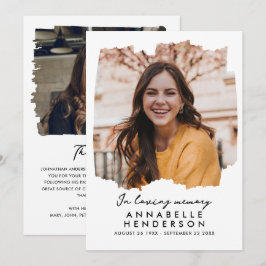 スクリプモダントエレガント2写真の葬儀/メモリアル サンキューカード