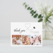 スクリプモダントエレガント3ミニマルフォトベビーシャワー ポストカード (スタンド正面)