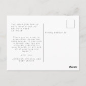 スクリプモダントエレガント3ミニマルフォトベビーシャワー ポストカード (裏面)