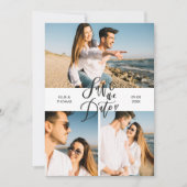 スクリプモダントエレガント3枚の写真コラージュ セーブザデート (正面)