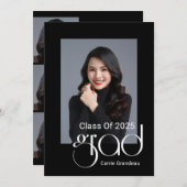 スクリプモダントエレガント4写真卒業パーティー 招待状 (正面/裏面)