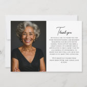 スクリプモダントエレガント6写真の葬儀/メモリアル サンキューカード (裏面)