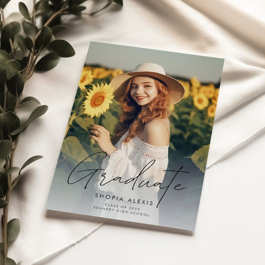 スクリプモダントエレガント・オーバーレイ2写真卒業 案内状