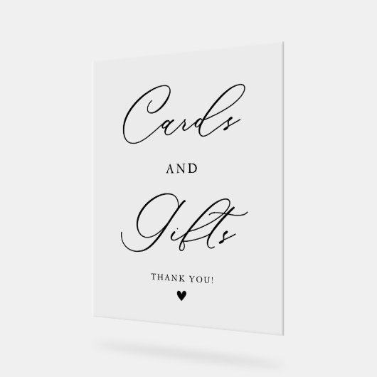 スクリプモダントエレガント・カードとギフト アクリルサイン (傾斜)