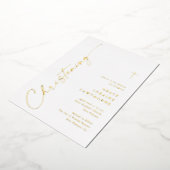 スクリプモダントエレガント《キリスト教》洗礼式や命名式金ゴールド 箔招待状 (回転した状態)