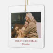 スクリプモダントエレガント・メリークリスマスおばあちゃん セラミックオーナメント (左)