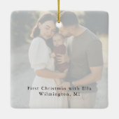 スクリプモダントエレガント・メリー・クリスマスの写真 セラミックオーナメント (裏面)