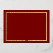 スクリプモダントエレガント・メリー・クリスマス・ファミリーの写真 箔シーズンカード (裏面)