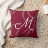 スクリプモダントエレガント・モノグラム・ブルゴーニュ・レッド クッション (ブランケット)