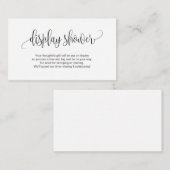 スクリプモダントエレガント、黒いフォント、ディスプレイシャワー エンクロージャーカード (正面/裏面)