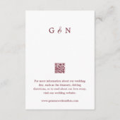 スクリプモダントエレガントBurgundy Redの結婚詳細 エンクロージャーカード (裏面)