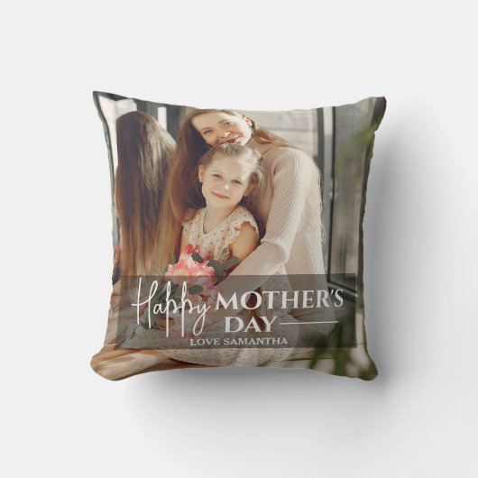 スクリプモダントオーバーレイ1フォトハッピー母の日 クッション (正面)