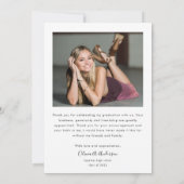 スクリプモダントオーバーレイ2枚の写真卒業 サンキューカード (裏面)