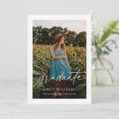 スクリプモダントオーバーレイ2枚の写真卒業 案内状 (スタンド正面)