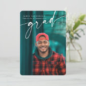 スクリプモダントオーバーレイ2枚の写真卒業 案内状 (スタンド正面)