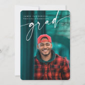 スクリプモダントオーバーレイ2枚の写真卒業 案内状 (正面)