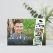 スクリプモダントオーバーレイ3写真卒業 サンキューカード (スタンド正面)