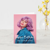 スクリプモダントカジュアルと写真 |ハッピーバースデー カード (黄色い花)