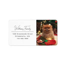 スクリプモダントカジュアルドッグクリスマス差出人住所 ラベル