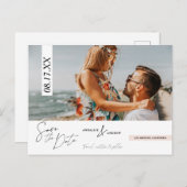 スクリプモダントカジュアル赤面photo save date ポストカード (正面/裏面)