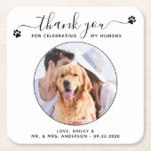 スクリプモダントカスタムの写真ありがとうご結婚ざいます スクエアペーパーコースター (正面)