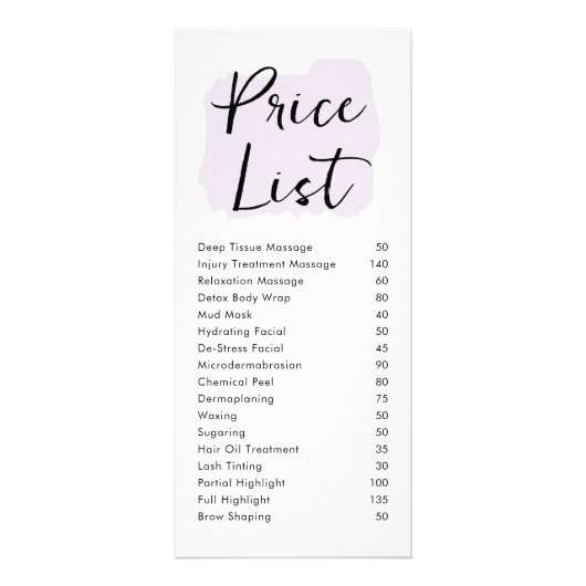 スクリプモダントカスタムビジネス価格表 ラックカード (正面)