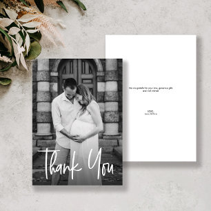スクリプモダントカスタムフォトカップル赤ちゃんシャワー サンキューカード