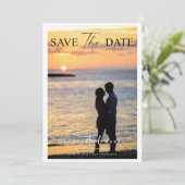 スクリプモダントカスタムフォト日付カードの保存 招待状 (スタンド正面)