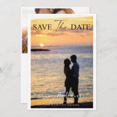 スクリプモダントカスタムフォト日付カードの保存 招待状 (正面/裏面)