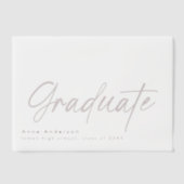 スクリプモダントカスタム卒業グラッドオーバーレイ ベラム紙招待状 (正面)