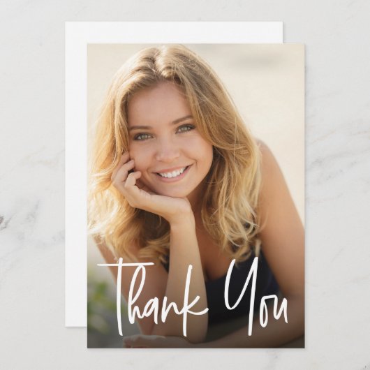 スクリプモダントカスタム大学院写真卒業 サンキューカード (正面/裏面)