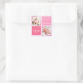 スクリプモダントカスタム生まれたばかりのベビー写真ありがとう スクエアシール (バッグ)