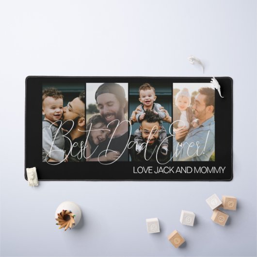 スクリプモダントカスタム4人写真父の日 デスクマット (キッズテーブル)