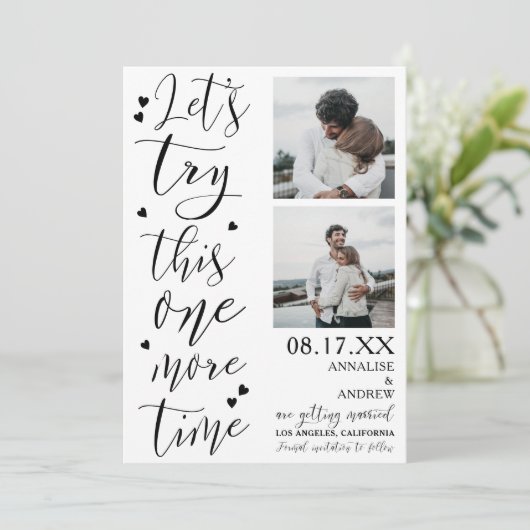 スクリプモダントカッコいい2枚の写真で日付を保存する セーブザデート (スタンド正面)