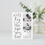 スクリプモダントカッコいい2枚の写真で日付を保存する ポストカード (スタンド正面)