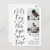 スクリプモダントカッコいい2枚の写真で日付を保存する ポストカード (正面/裏面)