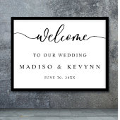 スクリプモダントカップル名の結婚ウェルカムサイン ポスター