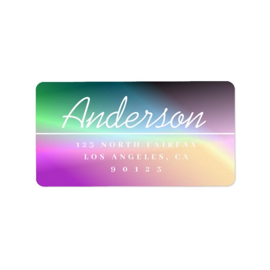スクリプモダントカラフルグラデーション差出人住所 ラベル (正面)