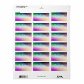 スクリプモダントカラフルグラデーション差出人住所 ラベル (フルシート)