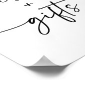 スクリプモダントカードとギフト赤ちゃんシャワーのサイン ポスター (角)