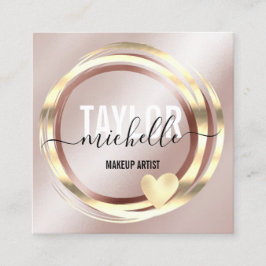 スクリプモダントガーリートレンディーグリッター金ゴールドスクエアバス スクエア名刺