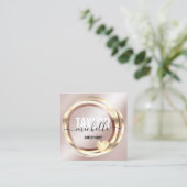 スクリプモダントガーリートレンディーグリッター金ゴールドスクエアバス スクエア名刺 (スタンド正面)