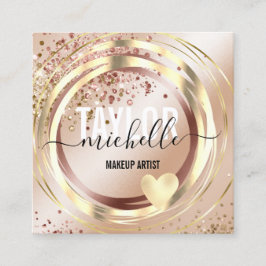 スクリプモダントガーリートレンディーグリッター金ゴールドスクエアバス スクエア名刺