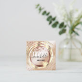 スクリプモダントガーリートレンディーグリッター金ゴールドスクエアバス スクエア名刺 (スタンド正面)